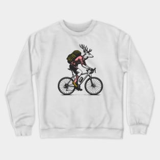 Cycling Deer with Backpack Crewneck Sweatshirt